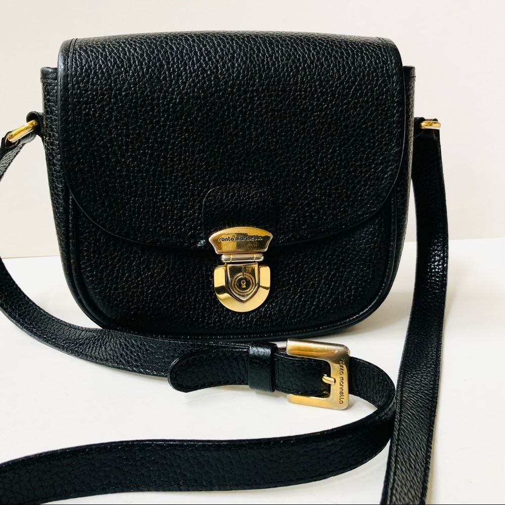 Santa Marinella Pebble Leather Structured Crossbody Gently Used
